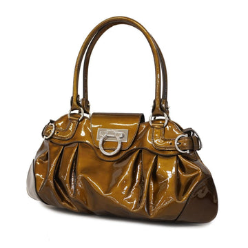 SALVATORE FERRAGAMO handbag Gancini enamel khaki ladies