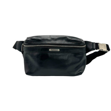 SAINT LAURENT Body Bag Leather Black Silver Men's z1291