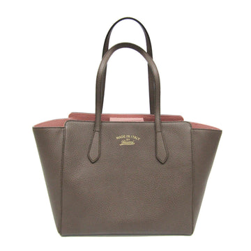 GUCCI Swing 354408 Women's Leather Tote Bag Grayish,Pink
