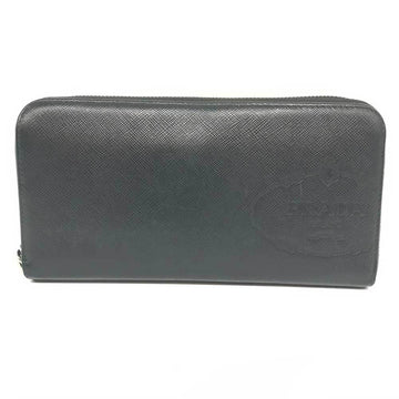 PRADA Round Saffiano Leather Nero Black Long Wallet 2ML317