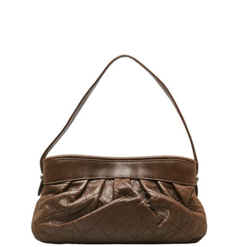 CHANEL Matelasse Bag Brown Lambskin Women's