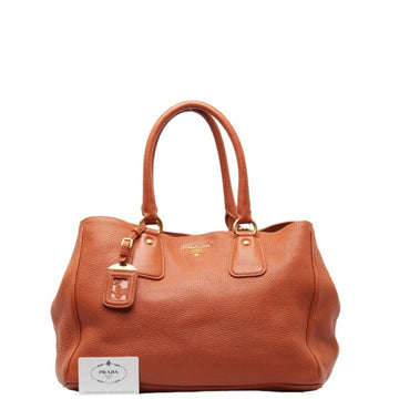 PRADA Tote Bag BR4482 Orange Leather Women's