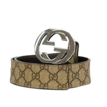 GUCCI Belt GG Supreme Interlocking G 114984 Brown Men's