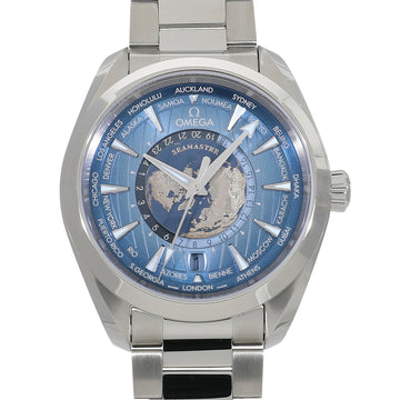 OMEGA Seamaster Aqua Terra GMT Worldtimer Master Chronometer Summer Blue 220.10.43.22.03.002 Men's Watch