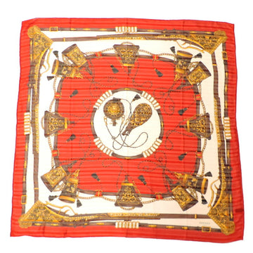 HERMES Carre Women's and Men's Scarf Silk Red