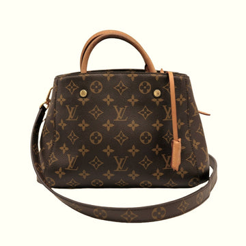 LOUIS VUITTON Montaigne BB  Shoulder Handbag Monogram Canvas Brown M41055