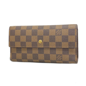 LOUIS VUITTON Tri-fold Wallet Damier Portefeuille International N61217 Ebene Men's Women's