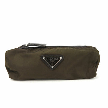 PRADA pouch nylon khaki brown women's