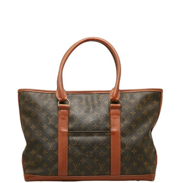 LOUIS VUITTON Monogram Sack Weekend PM Shoulder Bag Tote M42425 Brown PVC Leather Women's