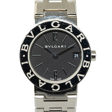 BVLGARI Watch BB23SS Quartz Black Dial Stainless Steel Women's