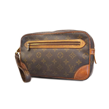 LOUIS VUITTON Clutch Bag Monogram Marly Dragonne GM M51825 Brown Women's