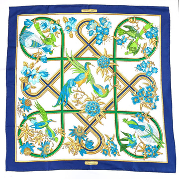 HERMES Caraibes Caribbean Muffler/Scarf Silk Blue Ladies