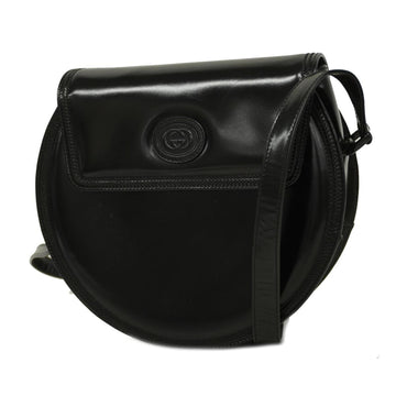 GUCCI Shoulder Bag Old 001 113 1040 Leather Black Champagne Ladies