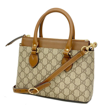 GUCCI handbag GG Supreme 453177 leather brown ladies