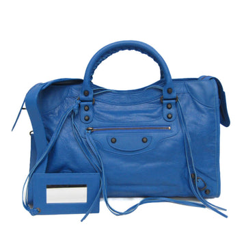 BALENCIAGA Classic City 505550 Women's Leather Handbag,Shoulder Bag Blue