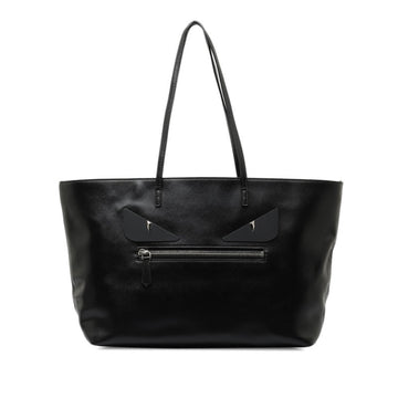 FENDI Monster Tote Bag Shoulder 8BH185 Black Leather Women's