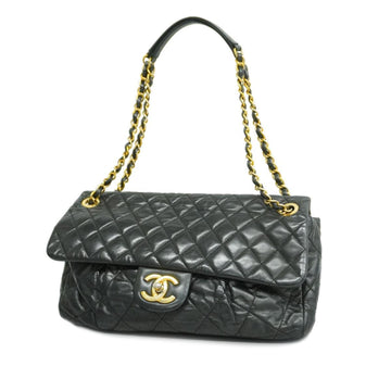 CHANEL Shoulder Bag Matelasse W Chain Lambskin Black Ladies