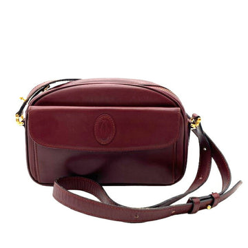 CARTIER Must Line Shoulder Bag Leather Bordeaux