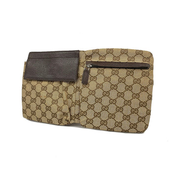 GUCCI Waist Bag GG Canvas 28566 Brown Men's Women's