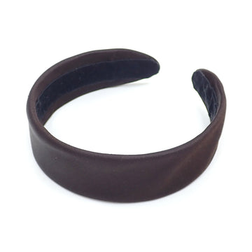 CHANEL Headband Women's Satin Brown Coco Mark Hair A210747