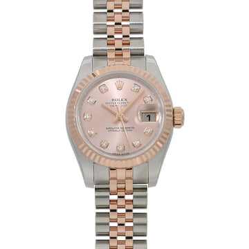 ROLEX Datejust 179171G Silver x 10P Diamond Ladies Watch