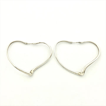 TIFFANY & Co. Heart Elsa Peretti Hoop Earrings, SV925 Silver, 9.2g