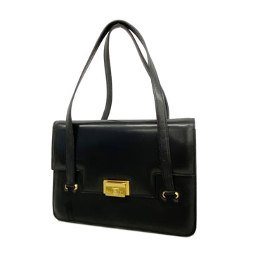 CELINE Shoulder Bag Leather Black Women's