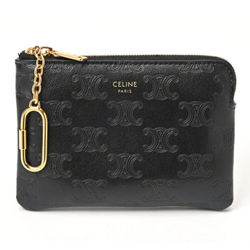 CELINE Triomphe Coin & Card Pouch Case 10C663BFU.38NO Black S-155564