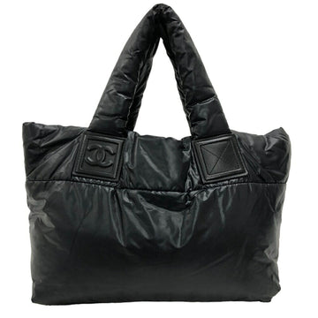 CHANEL Coco Mark Cocoon Tote Bag Black Women's