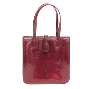 CARTIER Happy Birthday Women's Leather Handbag Bordeaux