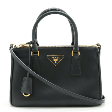 PRADA SAFFIANO Handbag Shoulder Bag Leather NERO Black BN2316