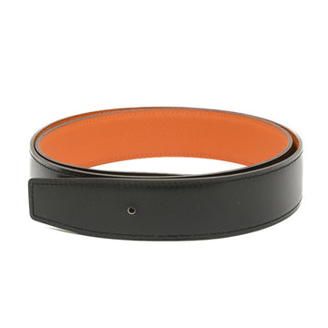 HERMES reversible belt 32mm box calf Togo black orange U stamp #90