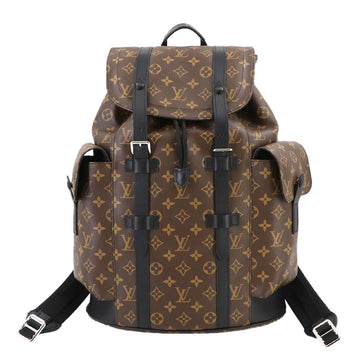 LOUIS VUITTON Monogram Macassar Christopher MM Backpack Rucksack Brown Noir M43735 RFID