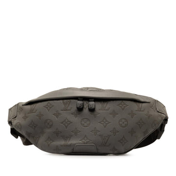 LOUIS VUITTON Monogram Shadow Discovery Bum Bag PM Waist Body M46108 Grey Leather Women's