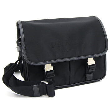 PRADA Shoulder Bag 2VD769 Black Nylon Leather Crossbody Women's Men's