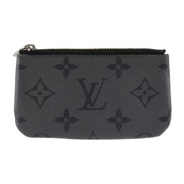 LOUIS VUITTON Pochette Cle Coin Case M80905 Monogram Eclipse Reverse Black Grey Purse