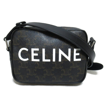 CELINE Shoulder Bag Brown Dark brown PVC coated canvas