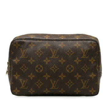 LOUIS VUITTON Monogram True Toilet 23 Pouch M47524 Brown PVC Leather Women's