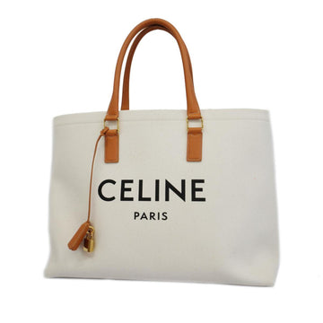 CELINE Tote Bag Horizontal Cabas Canvas White Women's