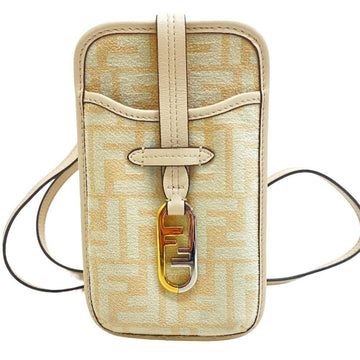 FENDI Orlock Mobile Case Shoulder Bag Beige Women's Z0005378