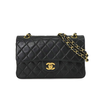 CHANEL Matelasse 23 Chain Shoulder Bag Leather Black A01113 Gold Hardware