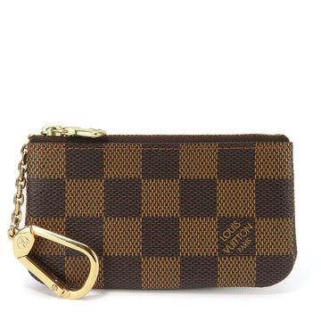 LOUIS VUITTON Wallet/Coin Case Pochette Cle N62658 Damier Canvas Ebene Brown Accessory Key Ring Women's Men's