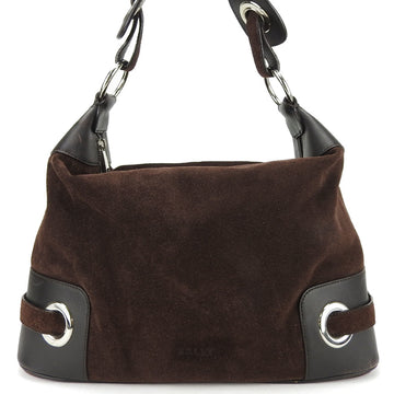 BALLY Shoulder Bag Suede Leather Brown Women's
