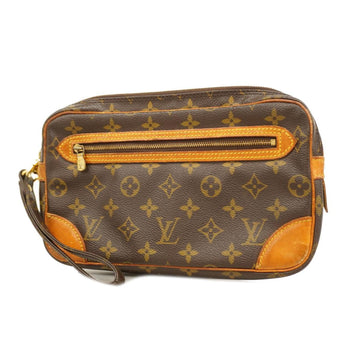 LOUIS VUITTON Clutch Bag Monogram Marly Dragonne GM M51825 Brown Women's