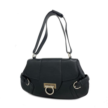 SALVATORE FERRAGAMO Shoulder Bag Gancini Leather Black Women's