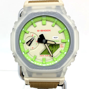 CASIO G-SHOCK Watch GA-2100HUF-5A HUF 20th Anniversary Collaboration Double Name Ana-Digi Quartz Octagon Oak Skeleton Beige Green ITUR5BBTCEDC