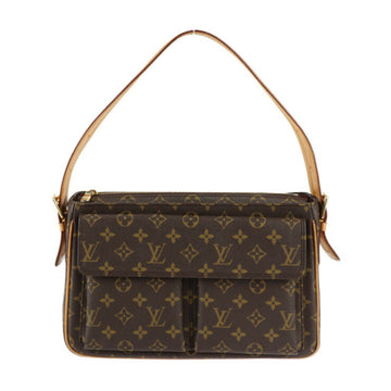 LOUIS VUITTON Vivacite GM Monogram Handbag M51163 PVC Leather Brown Shoulder Bag