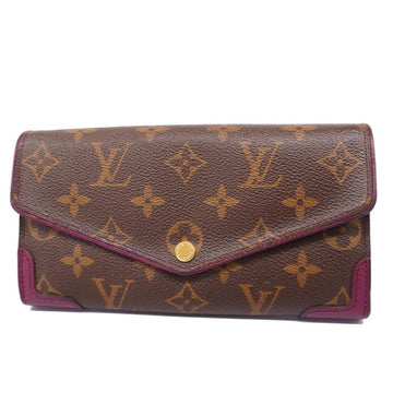 LOUIS VUITTON Long Wallet Monogram Portefeuille Sara Retiro M62043 Rose Bruyere Ladies