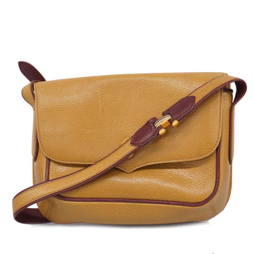 CARTIER Shoulder Bag Must Leather Beige Bordeaux Women's