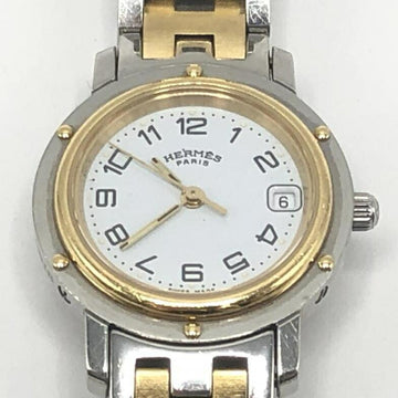 HERMES Clipper Watch CL4.220 Silver Gold